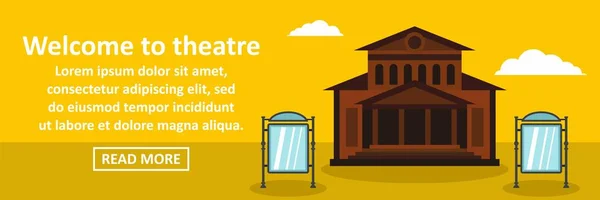 Bienvenue au concept horizontal de bannière de théâtre — Image vectorielle