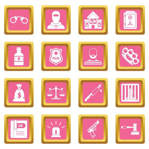 Знаки преступности и наказания розовый
