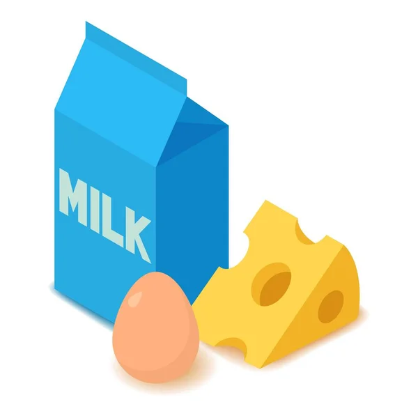 Dairy product icon, cartoon isometric 3d style — Stock Vector