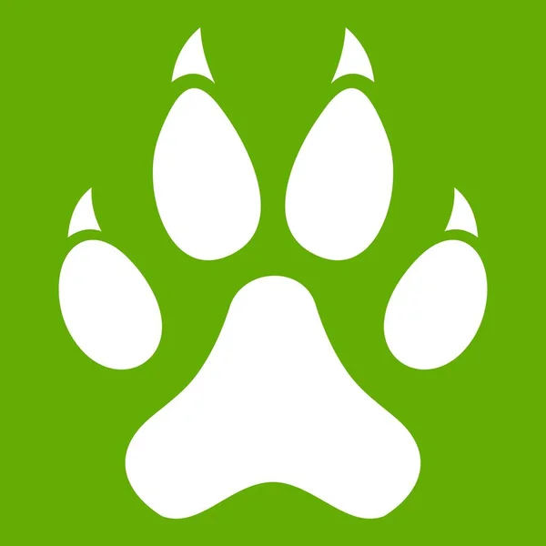 Kat poot pictogram groen — Stockvector