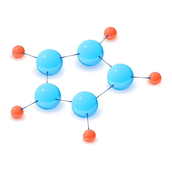 Icono de molécula de estructura, estilo isométrico 3d — Archivo Imágenes Vectoriales