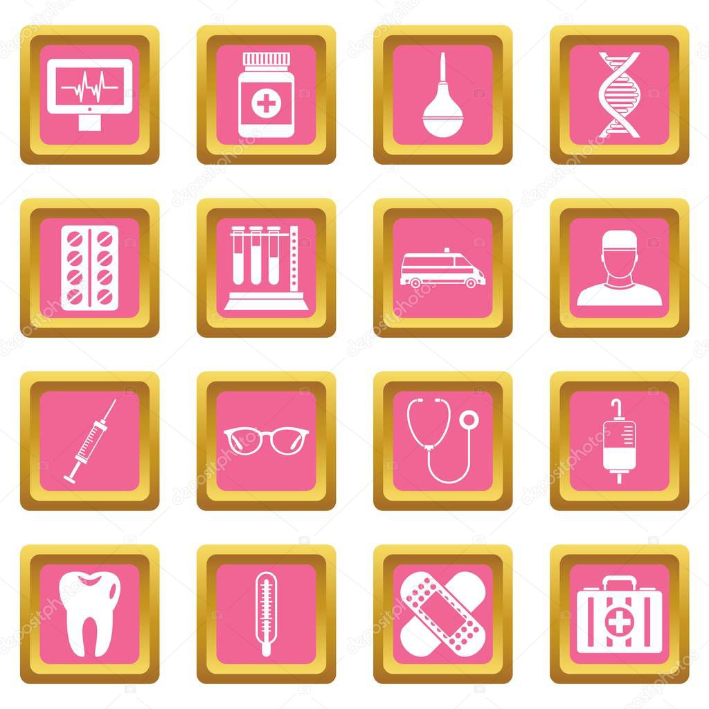 Medicine icons pink