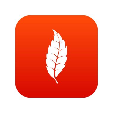 Dar dişli yaprak simgesi dijital kırmızı