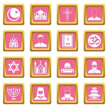 Dini sembol simgeler pembe