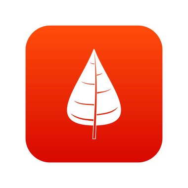 Kavak yaprağı simgesi dijital kırmızı