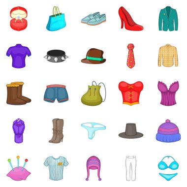 Korse Icons set, karikatür tarzı