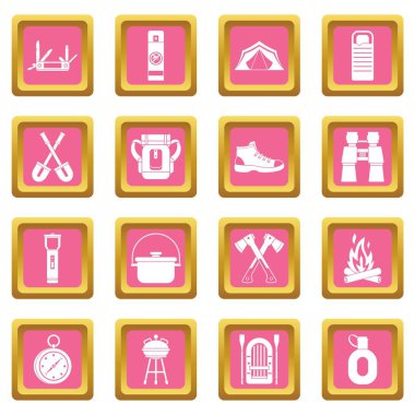 Rekreasyon Turizm simgeler pembe