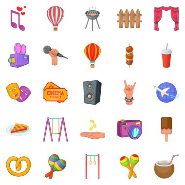 Çıkış Icons set, karikatür tarzı