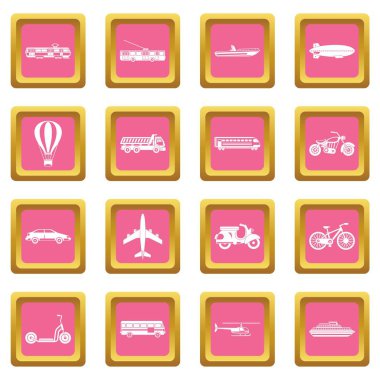 Ulaşım simgeler pembe