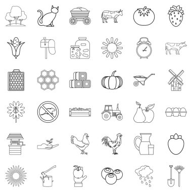 İnek Icons set, anahat stili