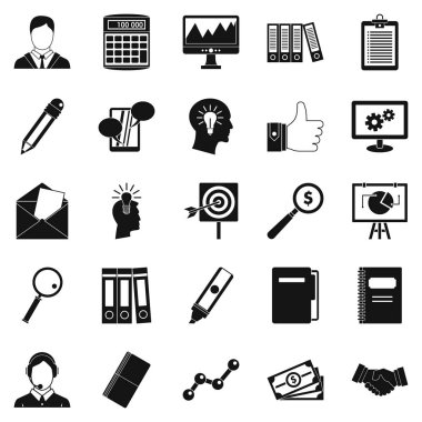 Finansman Icons set, basit tarzı