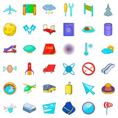 Uçan taşıma simgeler kümesi, karikatür tarzı