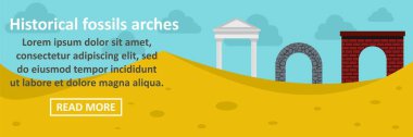Tarihsel fosiller kemerler afiş yatay kavramı