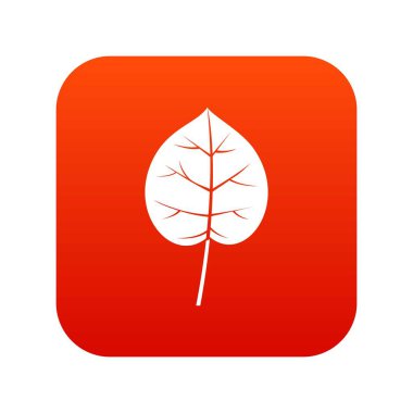 Linden yaprak simgesi dijital kırmızı