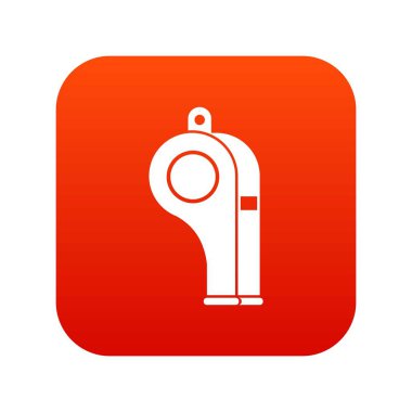 Düdük simgesi dijital kırmızı beyaz vektör illüstrasyon izole herhangi bir tasarım için