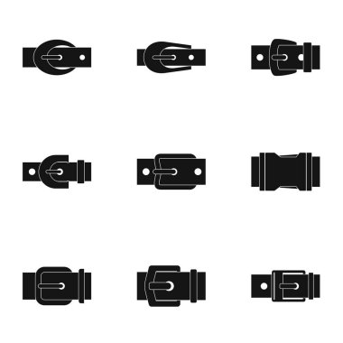 Moda kemer tokası simge seti, basit tarzı