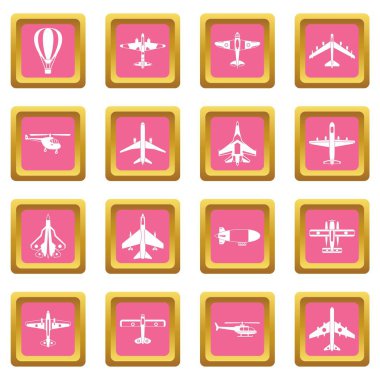 Havacılık simgeler pembe