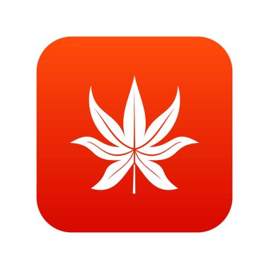 Kestane yaprak simgesi dijital kırmızı