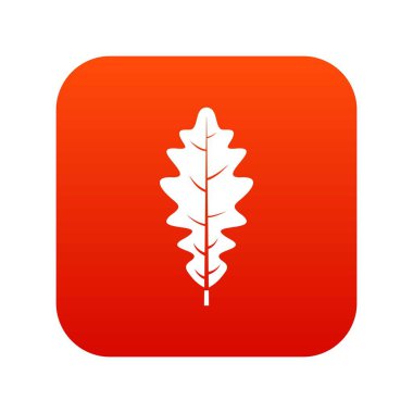 Meşe yaprağı simgesi dijital kırmızı