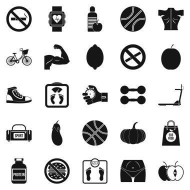 Hiçbir yasaktır Icons set, basit tarzı