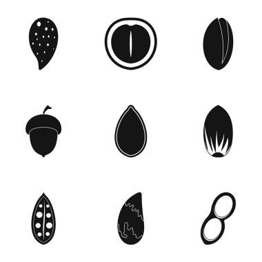 Taze fındık simge seti, basit tarzı