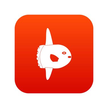 Küçük balık simgesi dijital kırmızı