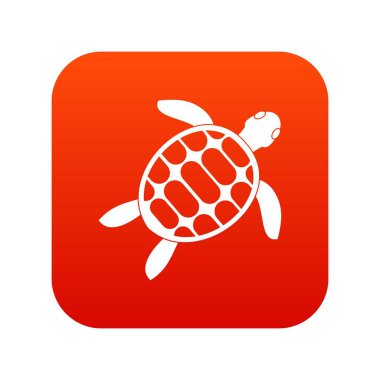 Kaplumbağa simgesi dijital kırmızı