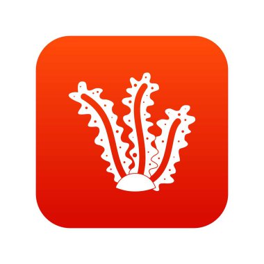 Deniz yosunu simgesi dijital kırmızı