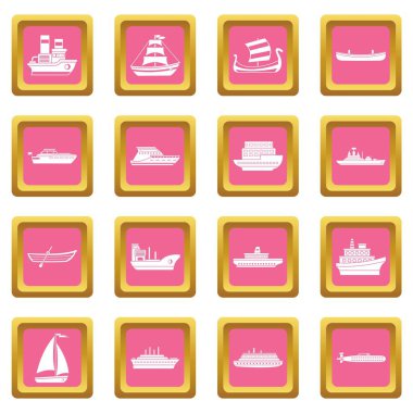 Deniz taşıma simgeler pembe