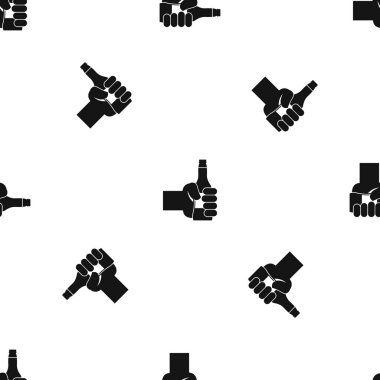 El tutma şişe bira desen sorunsuz siyah