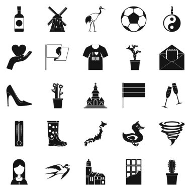 Çiçek Icons set, basit tarzı