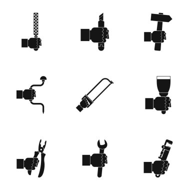 Onarım El aracı simge seti, basit tarzı