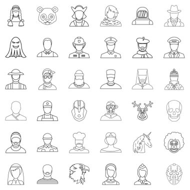 Kişi Icons set, anahat stili