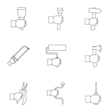 El araç simge seti, anahat stili