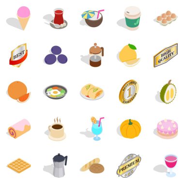 Kokteyl Icons set, izometrik stili