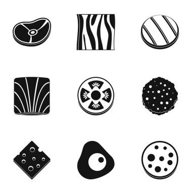 Eko dilim sebze simge seti, basit tarzı