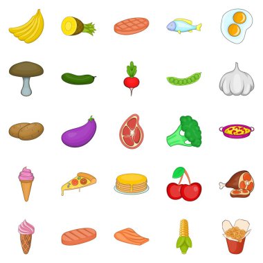 Mantar Icons set, karikatür tarzı