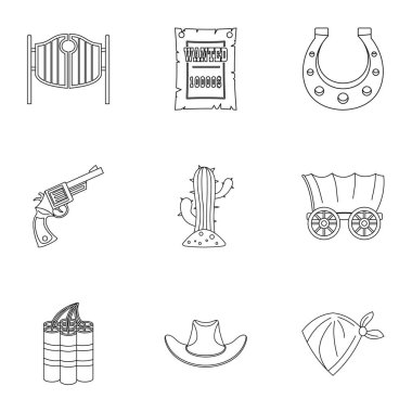 Amerikan kovboy simge seti, anahat stili