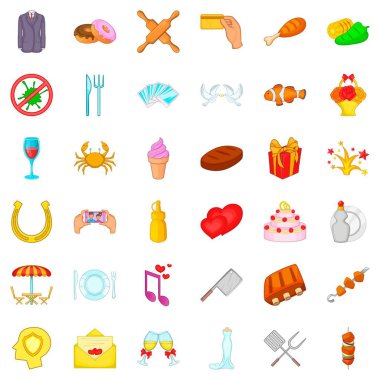 İçki Icons set, karikatür tarzı