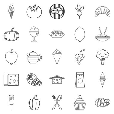 Sebzeler Icons set, anahat stili