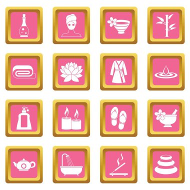 Spa tedavileri simgeler pembe
