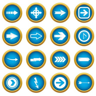 Ok simgeleri mavi daire seti