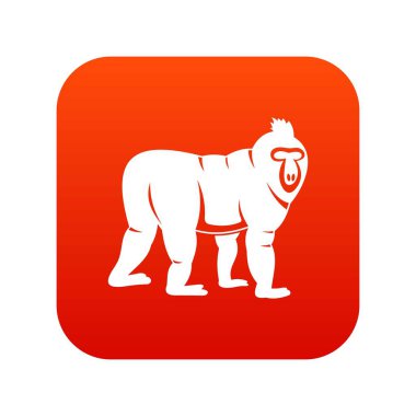 Mandrill'di maymun simgesi dijital kırmızı