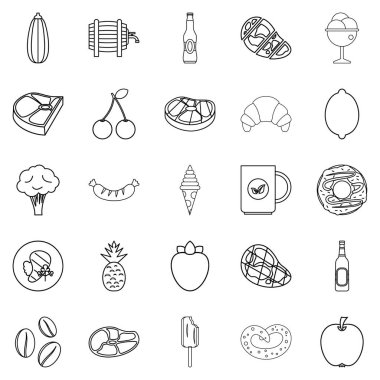 Restoran simgeleri seti, özet biçimi