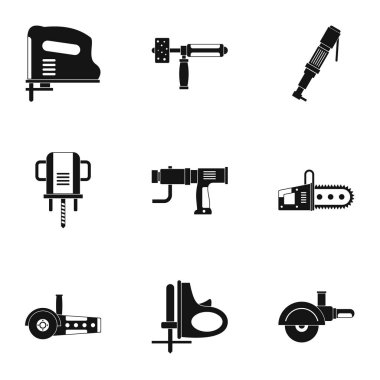 Güç aracı simge seti, basit tarzı