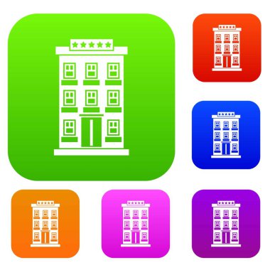 Otel binası set koleksiyonu