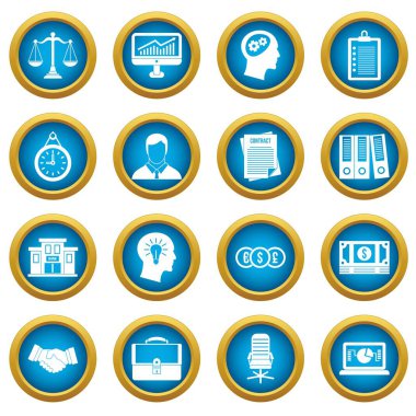 Bankacılık simgeleri mavi daire seti