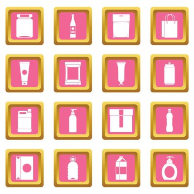 Ambalaj maddeleri simgeler pembe