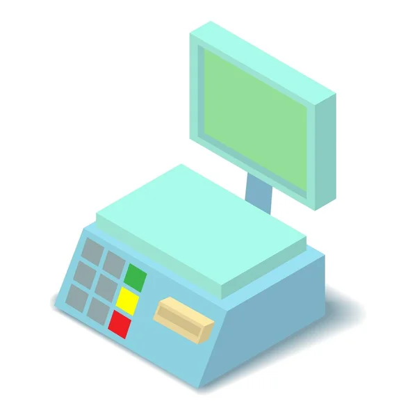 Elektronische weegschalen pictogram, isometrische 3D-stijl — Stockvector