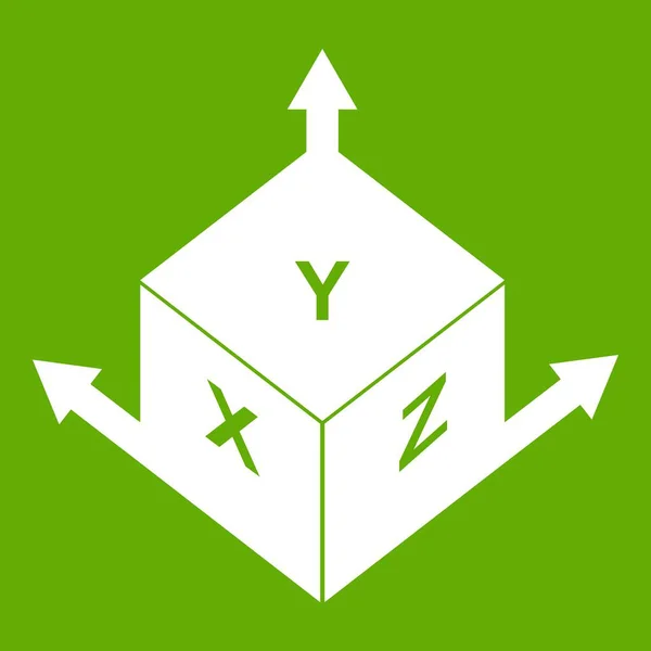 Měření krychle čtvercová ikona zelená — Stockový vektor